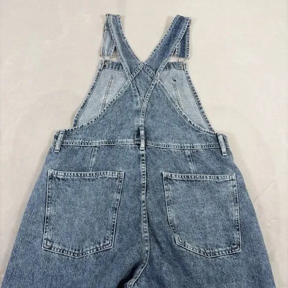 Free People We The Free Ziggy Denim Overall Straight Leg Bibs Women’s Size Small - Picture 14 of 16
